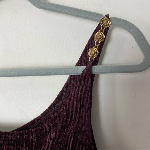 Jessica McClintock Gunne Sax Vintage Velvet Textured Boho Witchcore Maxi Dress - Picture 5 of 12